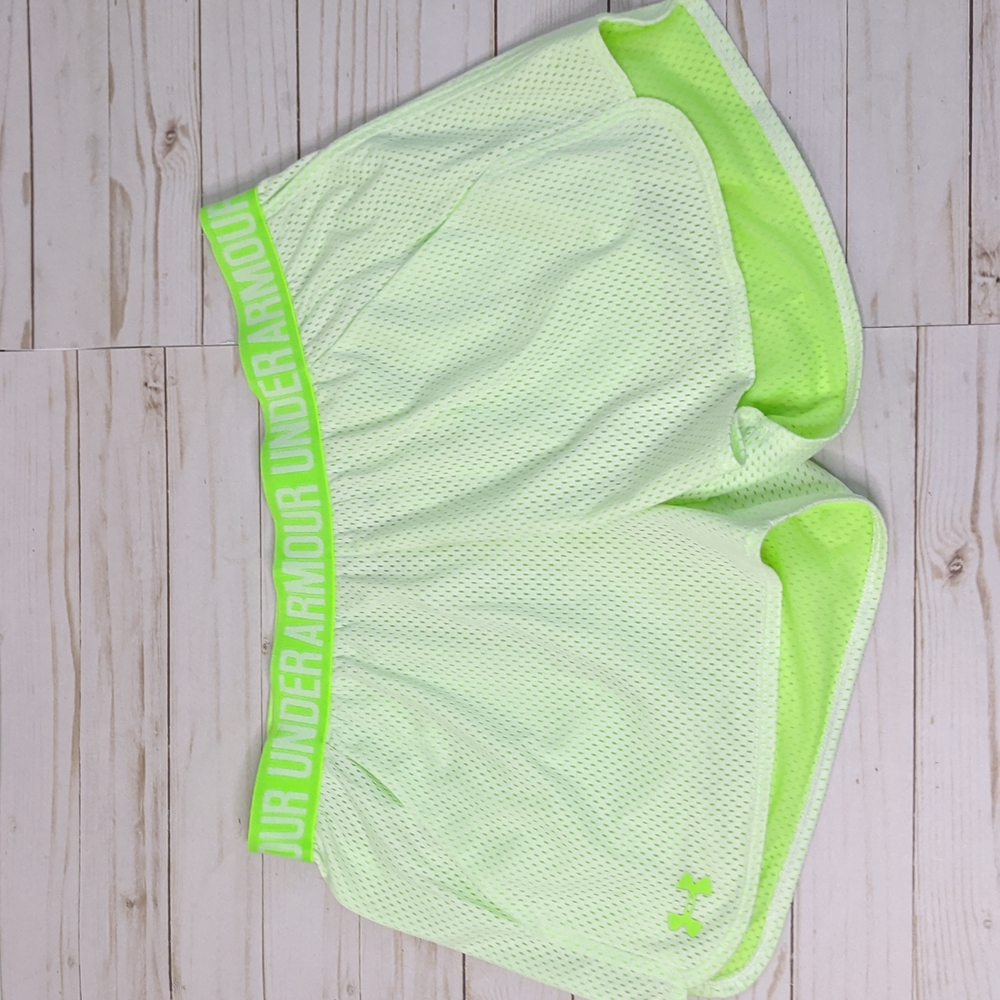 Women's Under Armour Heatgear Neon Mesh Loose Athletic Shorts Size Large